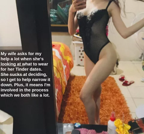 Helping her pick clothes keeps me involved by captionsaremylife