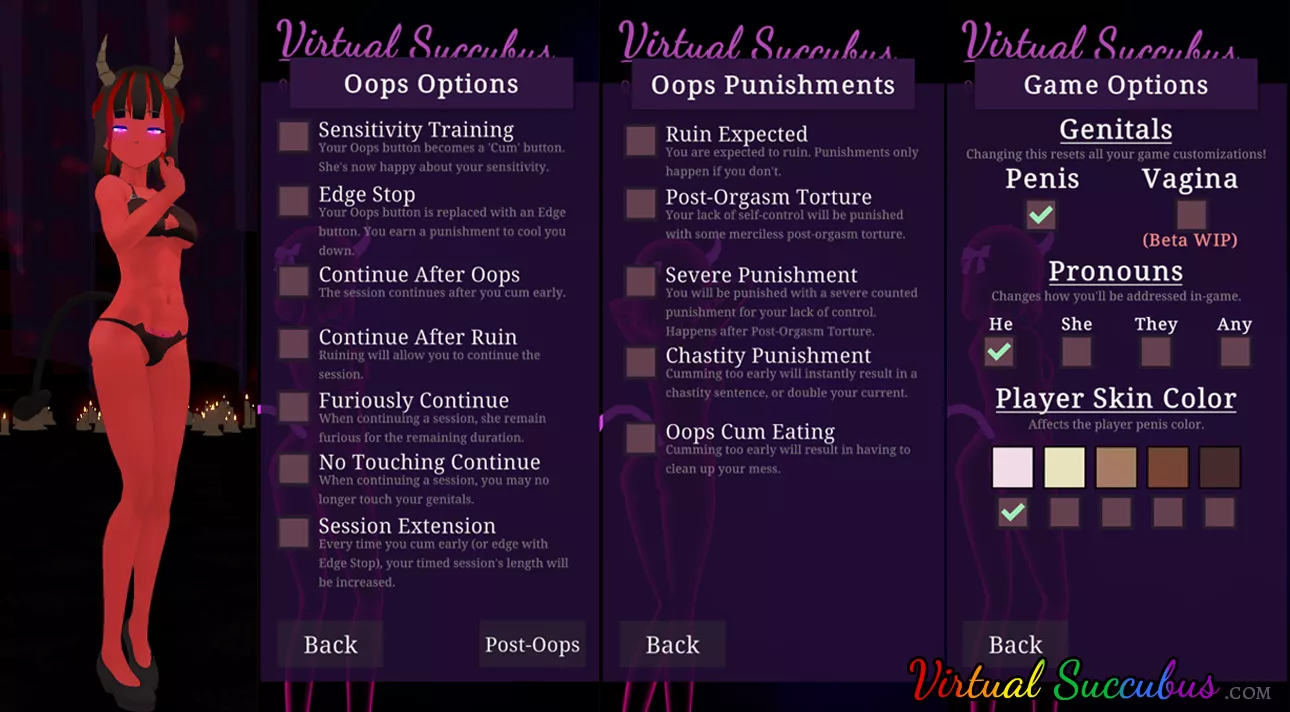 [Hentai Femdom JOI AI w/ Futa] Virtual Succubus 0.18 Released! | Post-Cum Customization | Pronoun Selection | Support for Vaginas | New Session Types | Web/PC/Android Demo Available! posted by SuccuDev