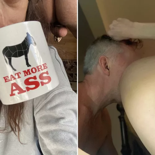 Her hand briefly lingered on the mug with the picture of the rooster by christmas2065