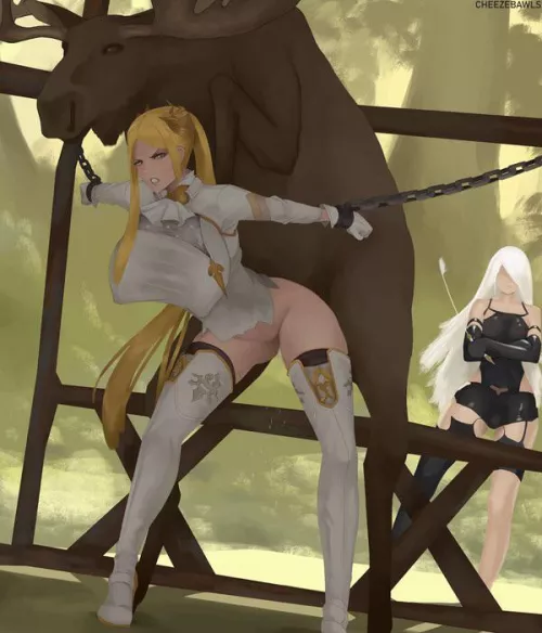 Her sweet scent attracted a horny bull moose... a first time for everything... (cheezebawls) by TeeniTini