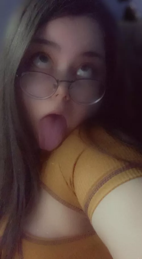 Here’s a picture of my tongue for you to jerk off to as you imagine cumming down my throat. your welcome <3 by paranoidbrat