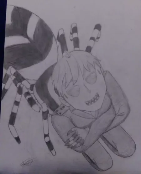Here's an arachne OC I've drawn. Her name is Shelkovaya Mstislava. More info in comments. by ChillComrade