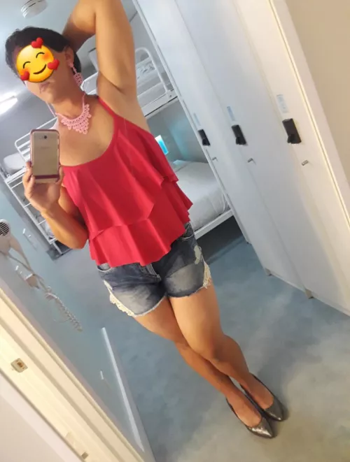 Here's me at a hostel a while back. There's nothing like getting in a hot tub wearing a women's bathing suit! by warmkissies