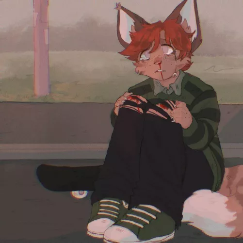 He’s a bit clumsy! (Art by me @kaniines on Twitter) by rxbbitsart