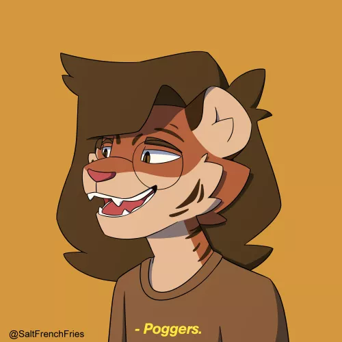 He's been watching too many streams lately (art by me @SaltFrenchFries on twitter) by SaltFrenchFries