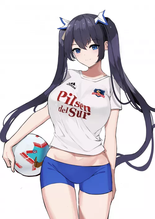 Hestia reps Colo-Colo as her club (tachika14) [Danmachi] by MillionHypotheses