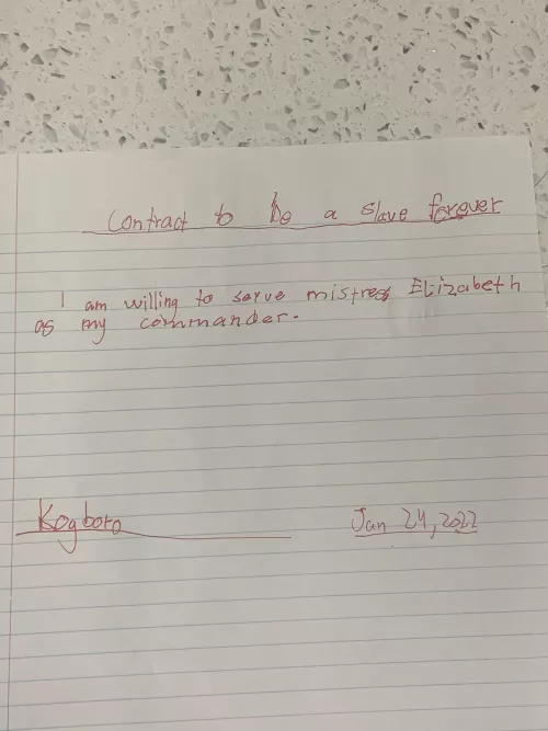 Hey goddess i want to be ur slave until i die ill obey u and sign a contract or say an oath to be ur slave forever by Ready_North_6848