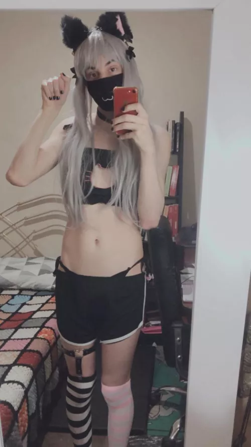 Hey, this is my first post here, I hope you all enjoy my neko cosplay >,< by Femboy_alma