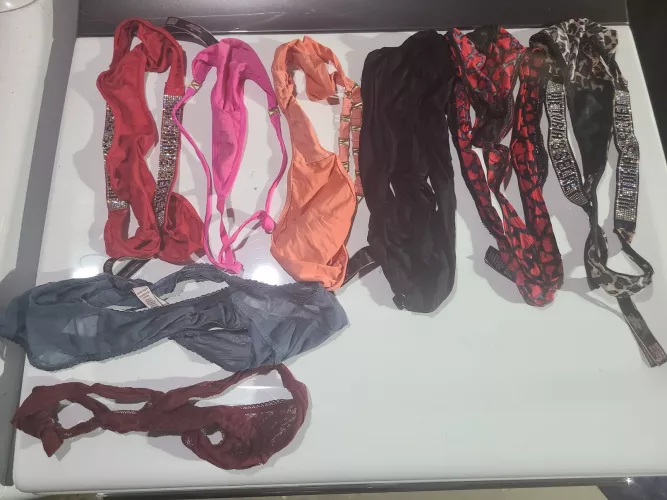 Hi all!!! I'm alone doing laundry dry again. I couldn't help myself I sniffed each pair of my wife's 35F dirty panties. I'd love to know how many of you stroke to my wife's soiled panties 😈👅👅🍆💦💦 by lovemyhotwife1982