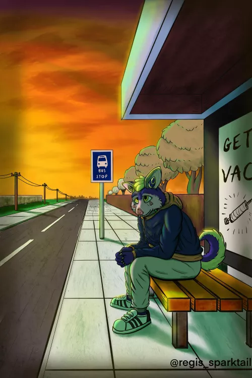 Hi, fellow furries. I finally did a full illustration for my fursona. Feedback is always appreciated. by regis_sparktail