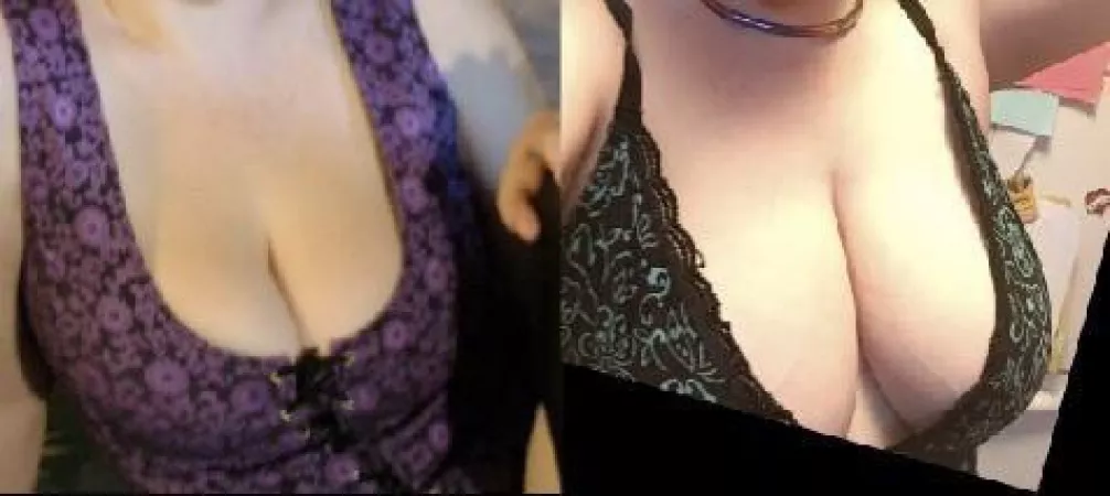 Hi lovelies. My boobs, about 8-10 years apart. I think they’ve grown a little 😉 by KMNash1983