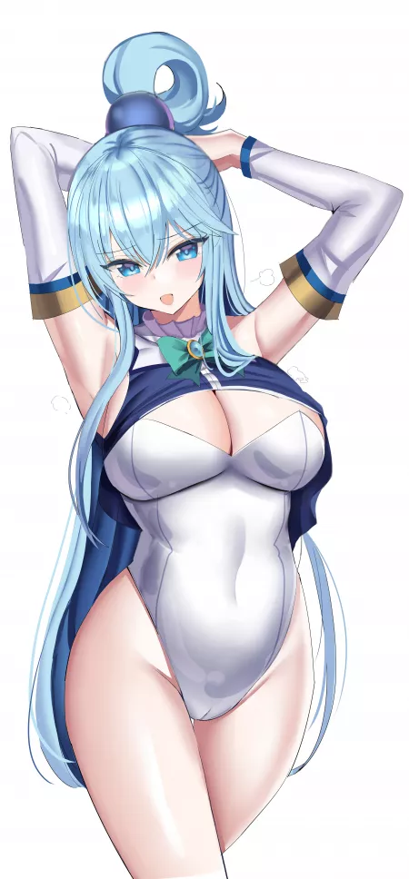 Highleg Leotard Aqua (Hanasaka Houcha) [KonoSuba] by midnightassassinmc