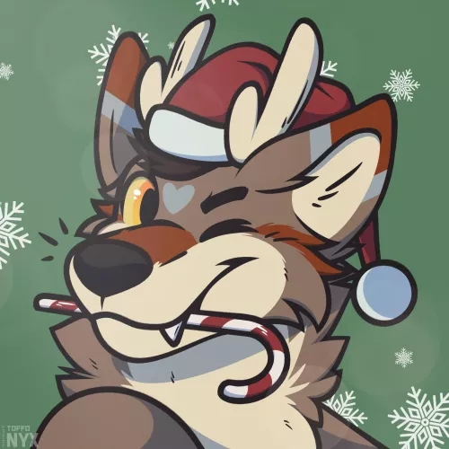 Holiday Headshot of my OC Cyrus! (Art by Me) by ToffoNyx