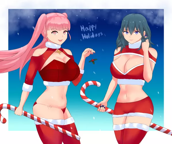 Holiday Hilda and Byleth (TiredTorto) by twanindigo