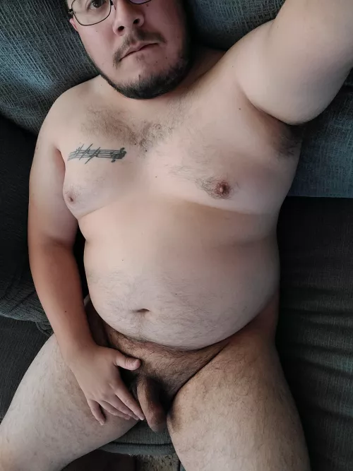 Home alone. Who want to come cuddle on my couch? by Chubby_Guapo