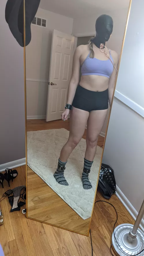 Hooded, collared, and leashed. How I spent my Friday night. 24F by collaredbabe