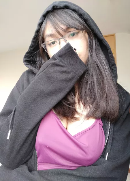 Hoodie and no bra because I like to be comfy by Zyler616