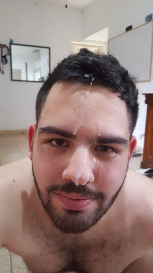 Hope my smile and the cum on my face will promote me(PMs welcome) by cumlover94