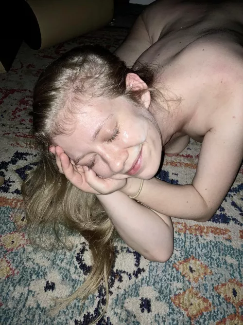 Hope you don’t mind the lack of makeup. Had to share, he fucked me hard on the floor and left me with a yummy cum mustache 😋 by JuniperHazexxx