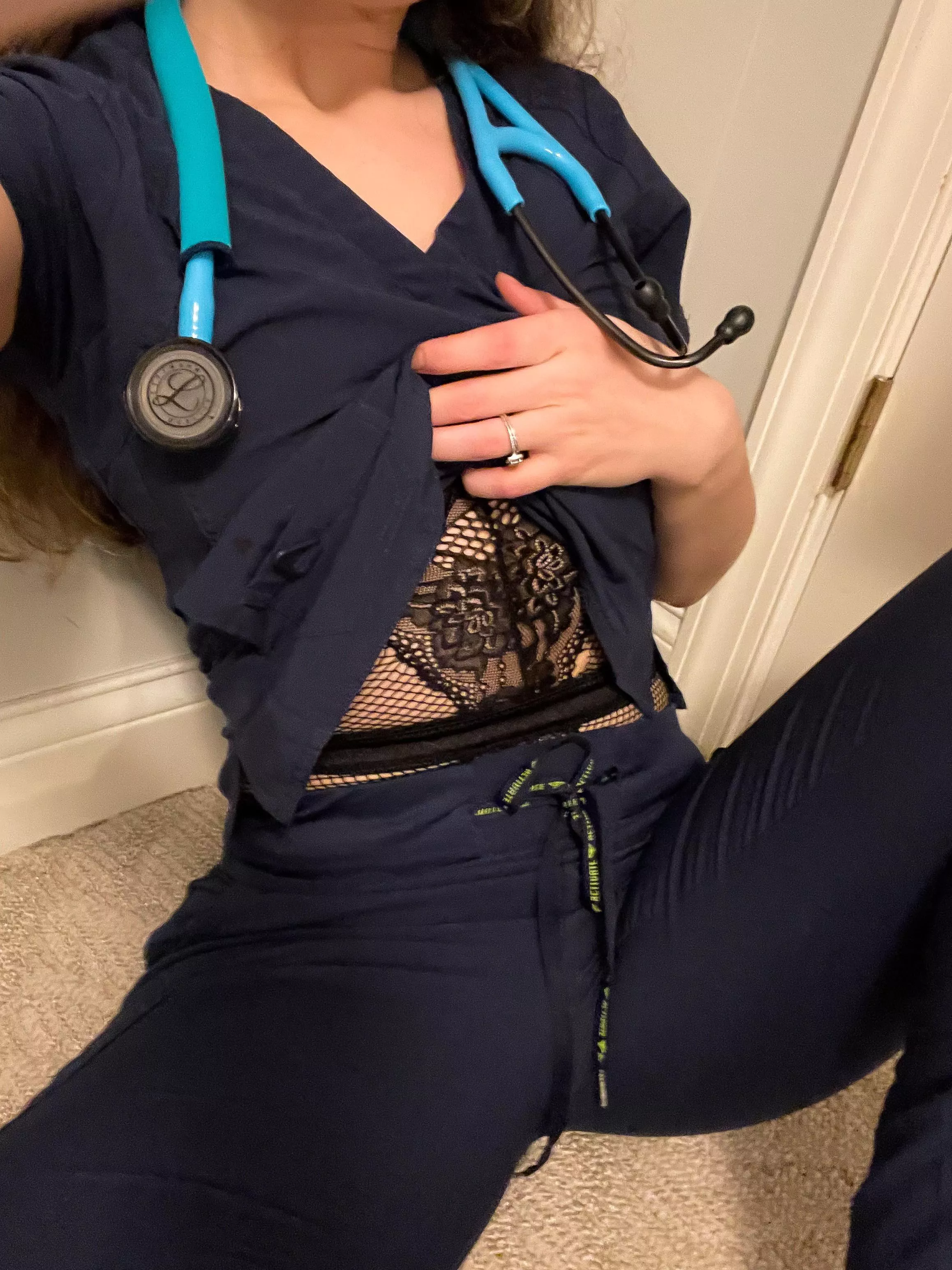 Horny nurses are the best nurses! Yes, I did wear this all shift last night! 🤫👩🏼‍⚕️😘 posted by quinnharper22