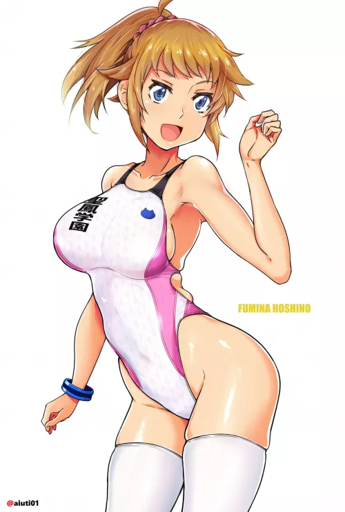 Hoshino Fumina Highleg Swimsuit (Aiuti ) [Gundam] by sequence_string