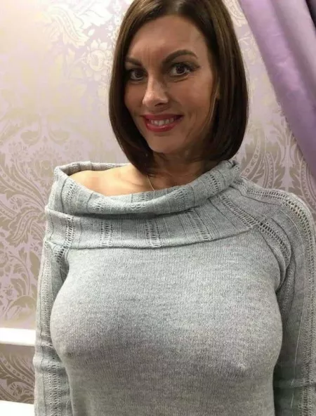 Hot Milf's Nips Are Poking Through Her Grey Sweater by DiosMioMan2