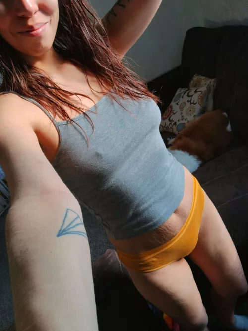 House to myself? Goodbye pants! by janesbody