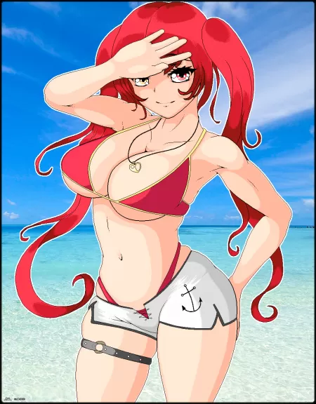 Houshou Marine (Pixelart) by DreadMirror