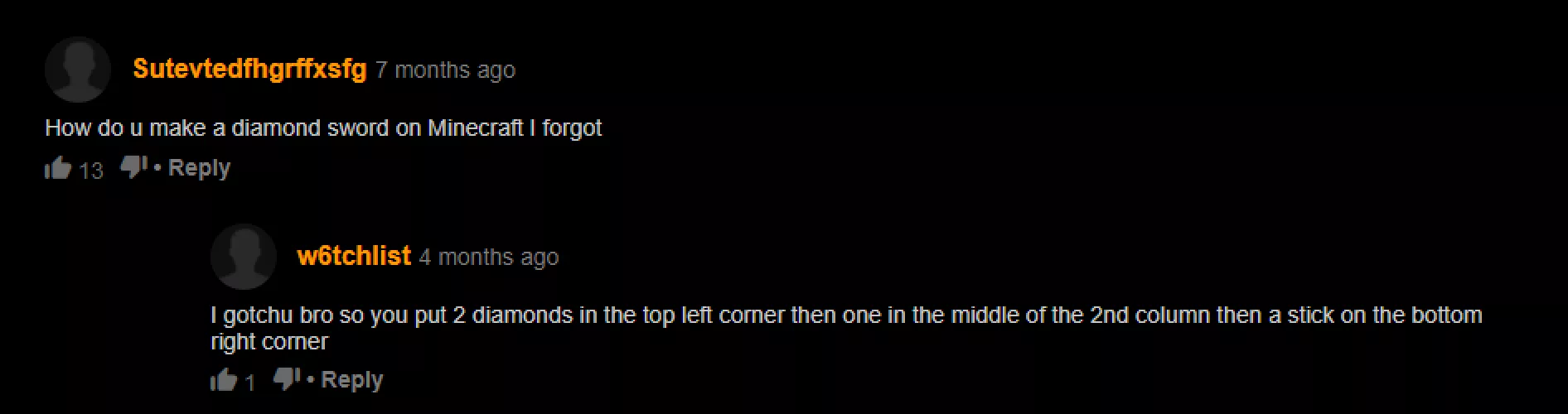 How do you forgot the recipe for a diamond sword by canadianbmt