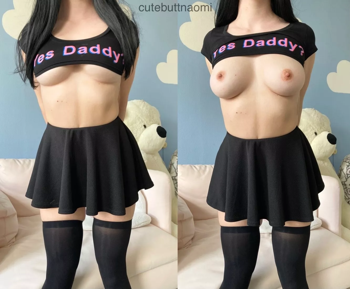 how do you like the shirt better, left or right? posted by cutebuttnaomi