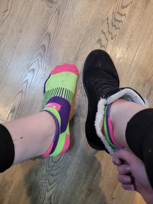 How sweaty do you think my size 14 foot will get in these socks and boots? 😛💦 by size14amazon