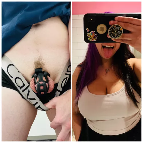 🔒♥️🔑 Hubby and I both at work, November is gonna be a long month 😈 He is such a good boy when he’s locked up 🔐 by CarefullyClear