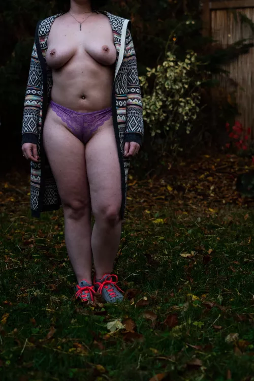 Hubby told me to wear this sweater and go check out the pretty leaves in the yard haha. by austinsans