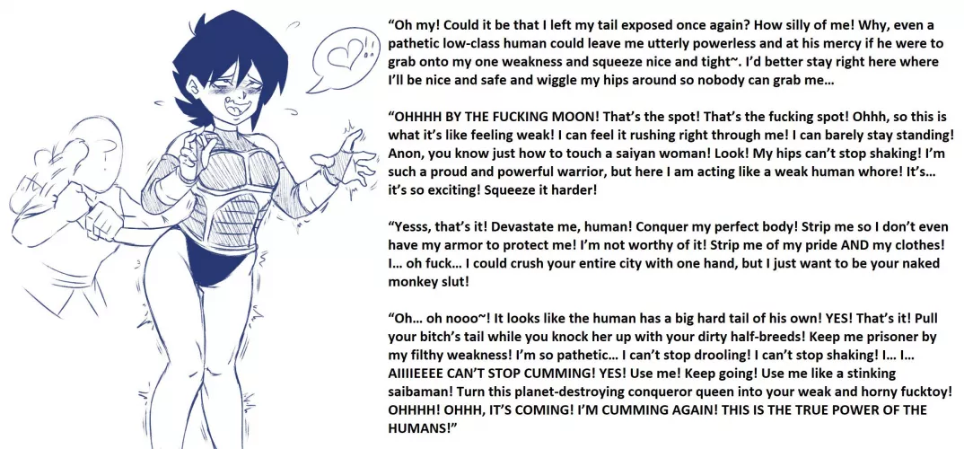 Humans may be weak, but they can still conquer Saiyan sluts! [Breeding] [Human’d] [Tail] [Captioner:TotallyNotAFurry789] by CoomerAssumer