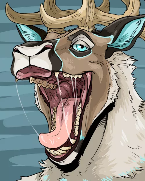 Hungry caribou sizing you up by Fluffy_Cedar