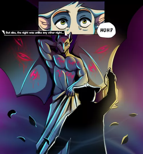 Hunky Bat Statue (Purple Malevolence) by Aerokittin