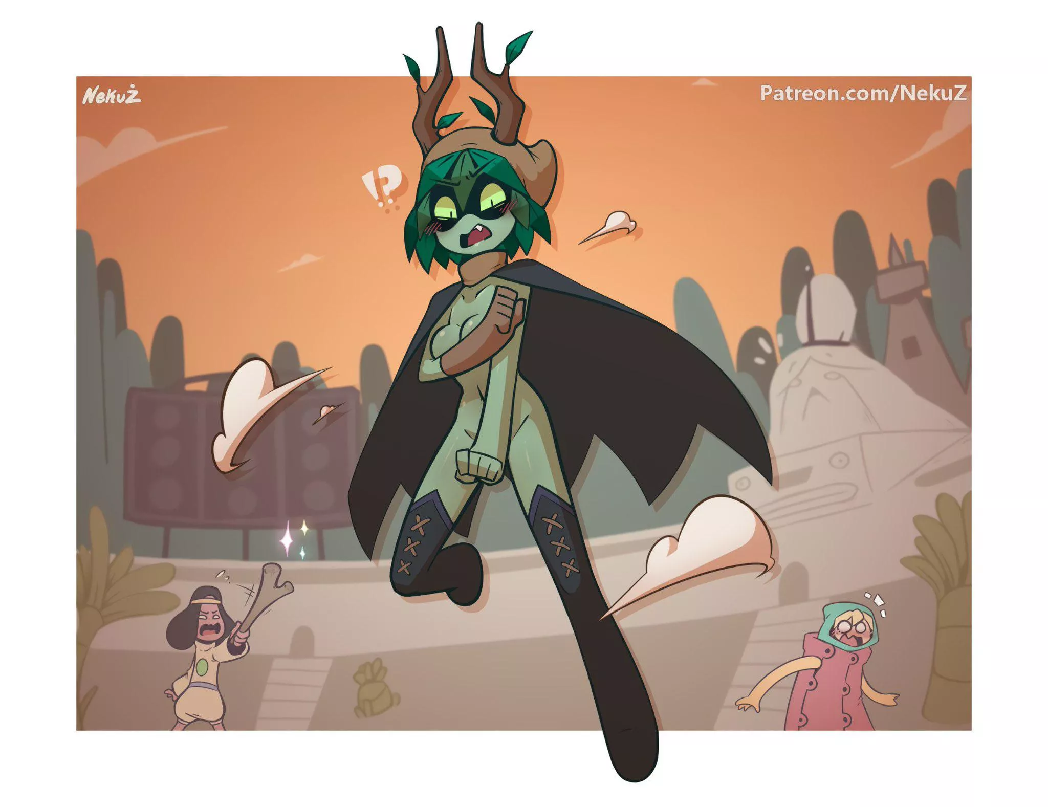 Huntress Wizard's clothes are magicked away in public (NekuZ) posted by Alexandrite1234