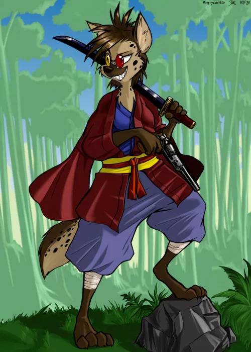 Hyena Bandit (art by me) by Angrycontra