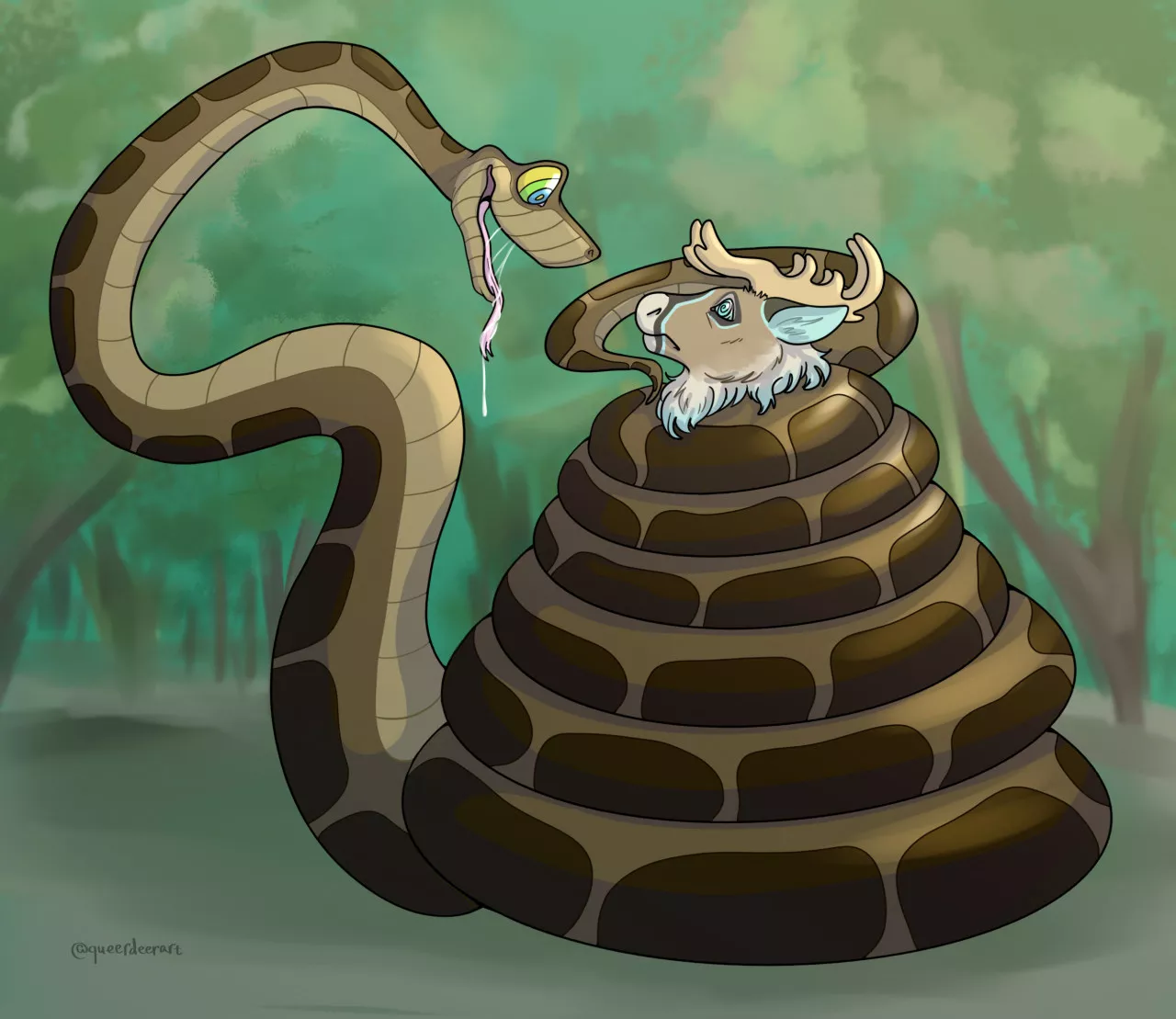 Hypnotized Venison [M/M, Snake, Furry] posted by WTFMoustache