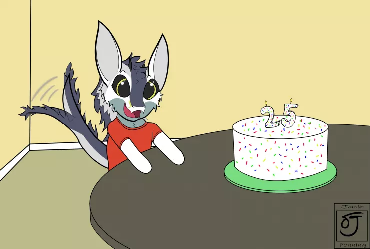 I am become chibi! Time to celebrate another year! Who wants cake? (Art by me) by Jax_fluff_dragon