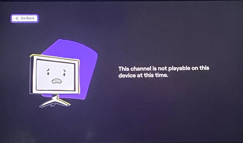 I am trying to watch a friend who is live on my switch but anytime I attempt to watch it I get this message. But if I click on any other stream it runs just fine. Is there any way I can fix this? by SaltyBoi4206954