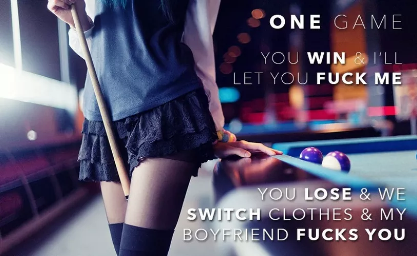 I am very bad at pool... So that's definitely a bet I would take.... by Sophia469