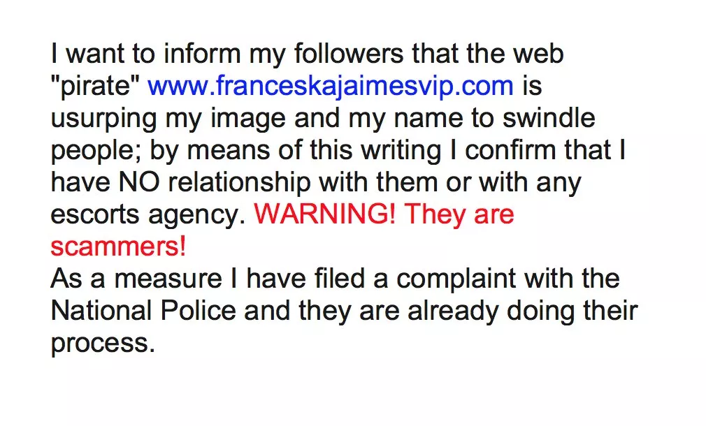 I can't believe she JUST found out about this fake escort site. posted by [deleted]