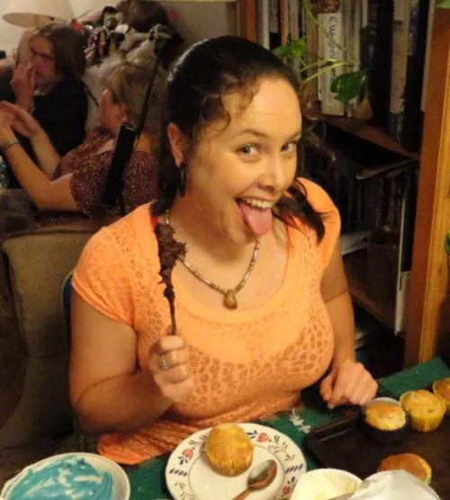 I cant help but imagine her big tits free of that top and her tongue living up to the promises it is making in this photo... by BennysBigTits