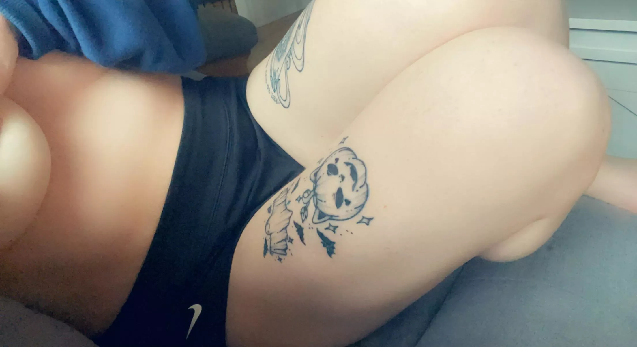 I can’t wait to add more spooky tats on my thighs! posted by Comeplaywithus890
