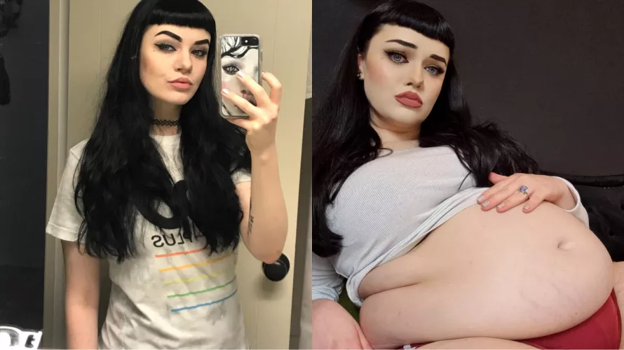 I couldn’t stop stuffing my belly until I went from skinny to massive plumper in a year 🥺 by hmmwelp