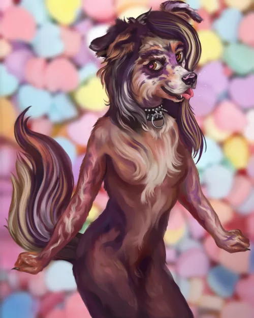 I designed and painted a fursona for my girlfriend! by zorawg_art
