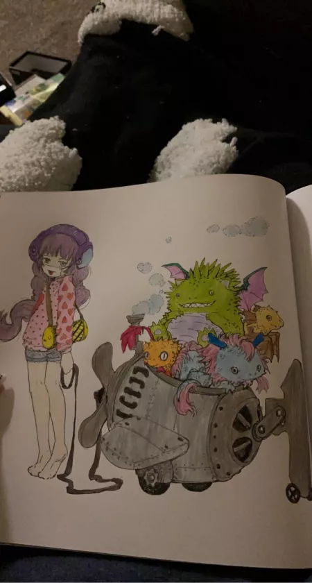 I did a coloring page tonight!!! by Nickybearlove