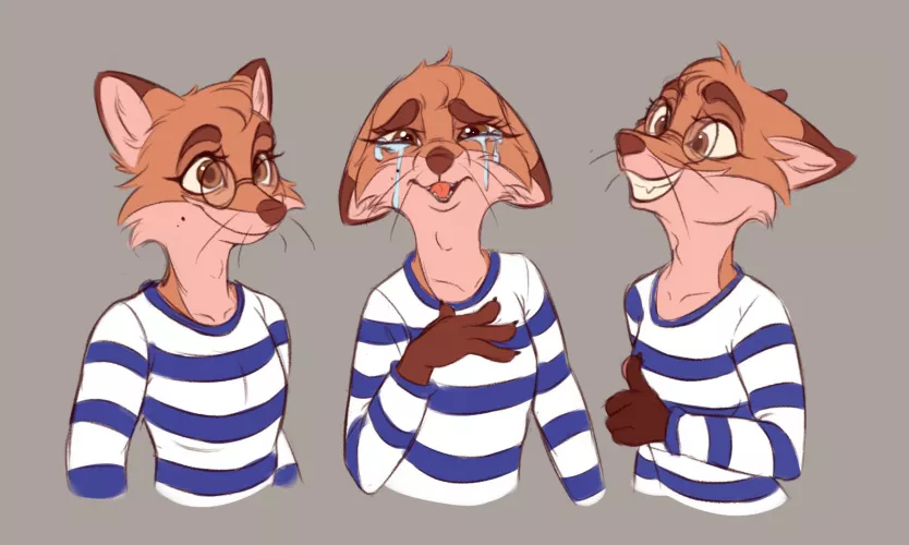 I did a few expression sketches of my fursona Hazel today. Have a lovely week everyone 🍪 by Galinn-Arts