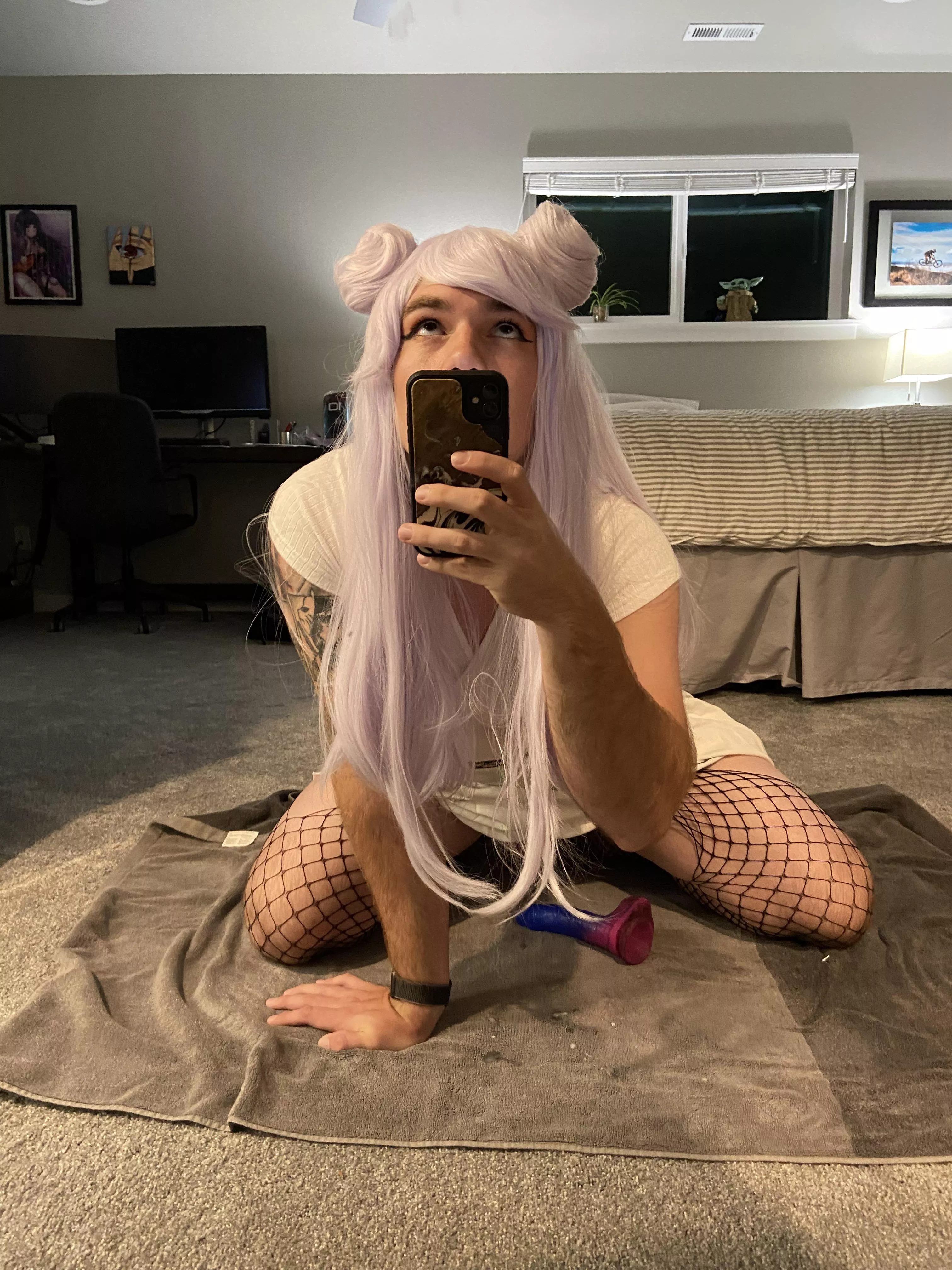 I did my makeup for the first time last night and accidentally turned myself on so much I had to play with myself for hours🙈😅 posted by transhinata